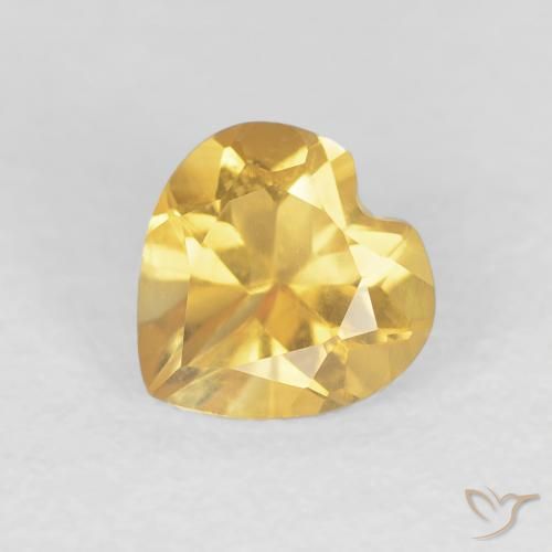 0.73ct Натуральный Среднее золото Цитрин, Сердце, Чистота VVS