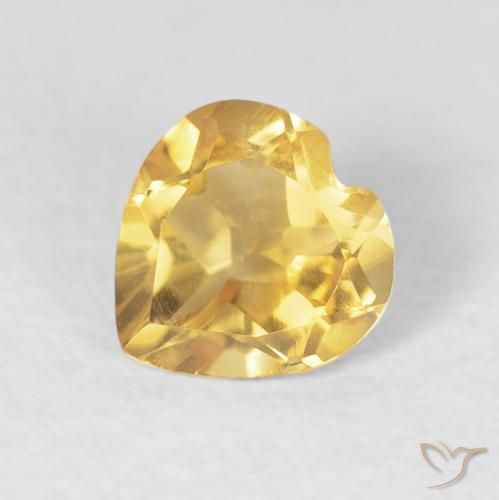 0.66ct Натуральный Золотой Цитрин, Сердце, Чистота VVS