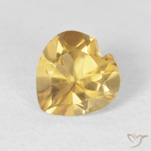 0.71ct Натуральный Среднее золото Цитрин, Сердце, Чистота VVS