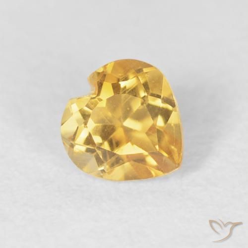 0.51ct Натуральный Среднее золото Цитрин, Сердце, Чистота VS