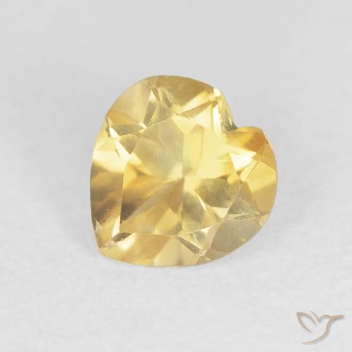 0.74ct Натуральный Золотисто-оранжевый Цитрин, Сердце, Чистота VS