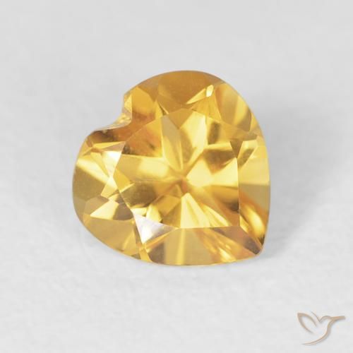 0.70ct Натуральный Среднее золото Цитрин, Сердце, Чистота VVS