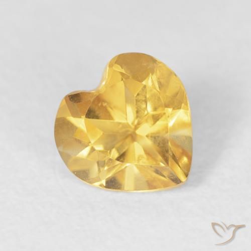 0.70ct Натуральный Золотой Цитрин, Сердце, Чистота VVS