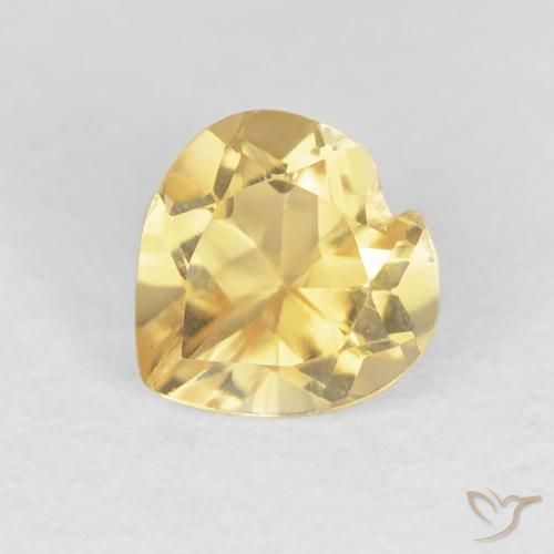 0.75ct Натуральный Среднее золото Цитрин, Сердце, Чистота VVS