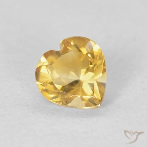 0.44ct Натуральный Золотой Цитрин, Сердце, Чистота VVS