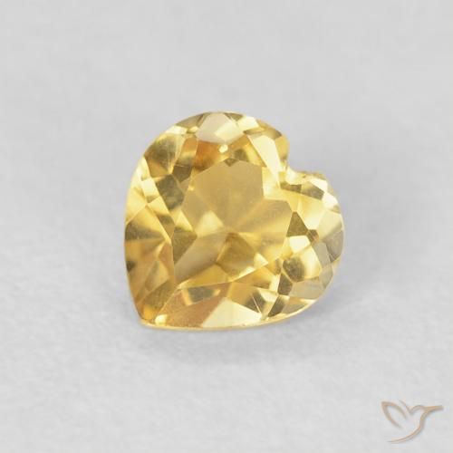 0.44ct Натуральный Среднее золото Цитрин, Сердце, Чистота VVS