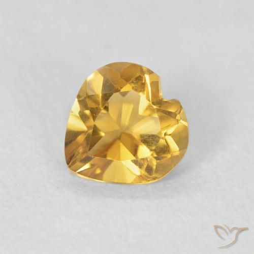 0.42ct Натуральный Глубокое золото Цитрин, Сердце, Чистота VVS