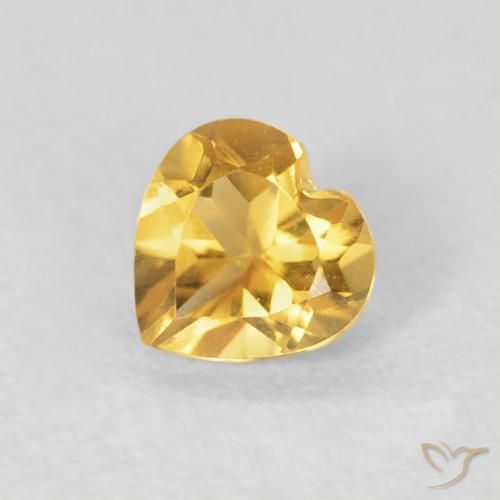 0.43ct Натуральный Яркое золото Цитрин, Сердце, Чистота VVS