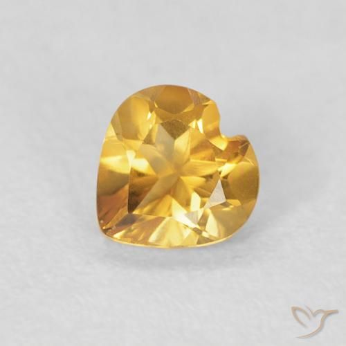 0.38ct Натуральный Золотисто-оранжевый Цитрин, Сердце, Чистота VVS