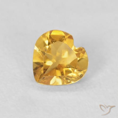 0.36ct Натуральный Яркое золото Цитрин, Сердце, Чистота VVS