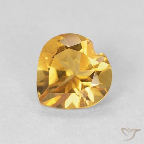 0.72ct Натуральный Medium Light-Golden Цитрин, Сердце, VVS-VS, Photo A