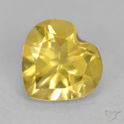 0.63ct Натуральный Золотой Цитрин, Сердце, VVS-VS