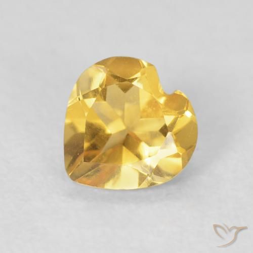 0.67ct Натуральный Яркое золото Цитрин, Сердце, VVS-VS