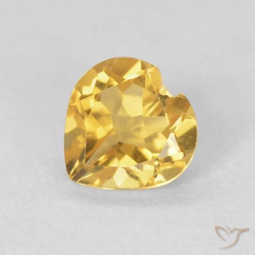 0.66ct Натуральный Золотой Цитрин, Сердце, VVS-VS