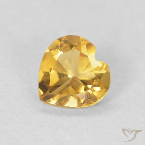 0.35ct Натуральный Среднее золото Цитрин, Сердце, VVS-VS