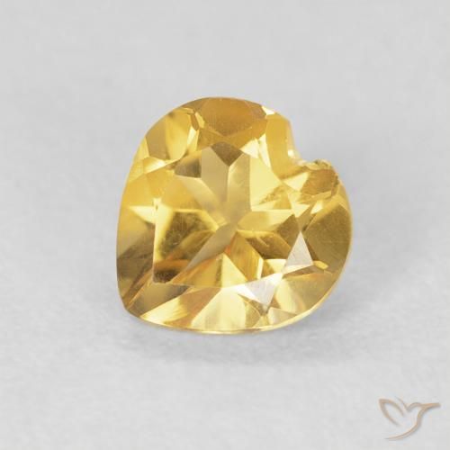 0.69ct Натуральный Золотой Цитрин, Сердце, VVS-VS