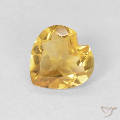 0.62ct Натуральный Глубокое золото Цитрин, Сердце, VVS-VS