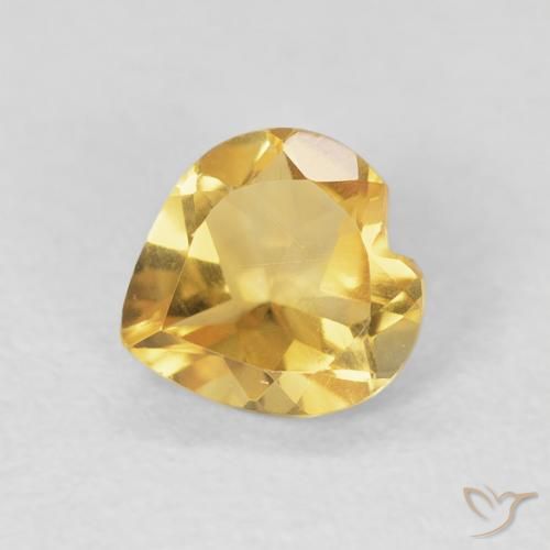 0.64ct Натуральный Medium Light-Golden Цитрин, Сердце, VVS-VS