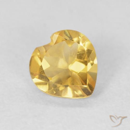 0.64 карата, натуральный Medium Light-Golden Цитрин, Сердце, VVS-VS