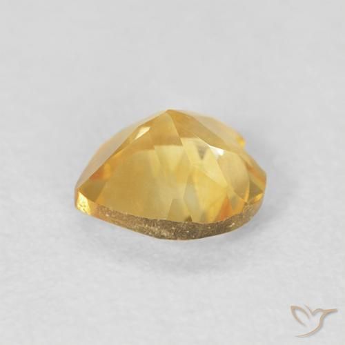 0.64 карата, натуральный Medium Light-Golden Цитрин, Сердце, VVS-VS