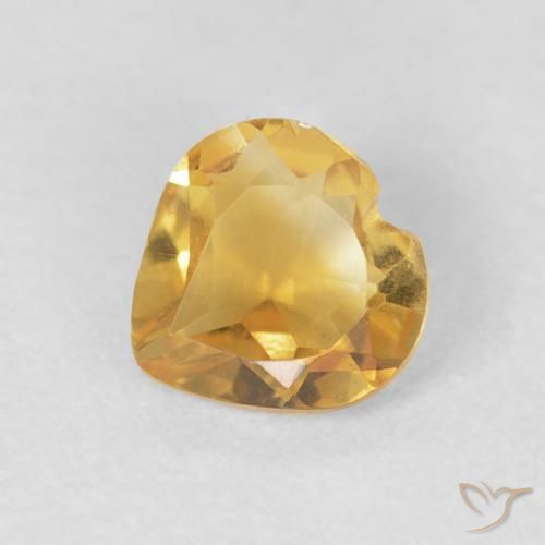0.66ct Натуральный Золотисто-оранжевый Цитрин, Сердце, VVS-VS