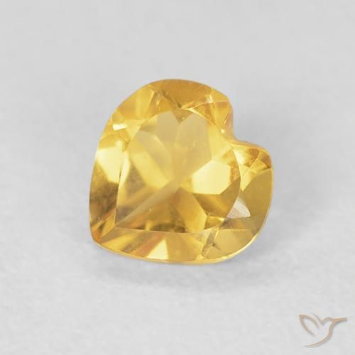 0.61ct Натуральный Среднее золото Цитрин, Сердце, VVS-VS