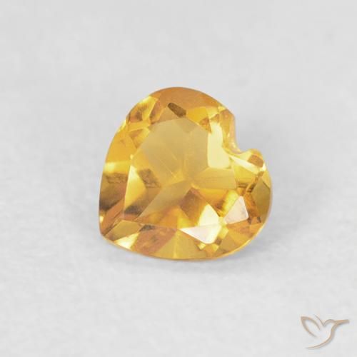 0.39ct Натуральный Яркое золото Цитрин, Сердце, VVS-VS