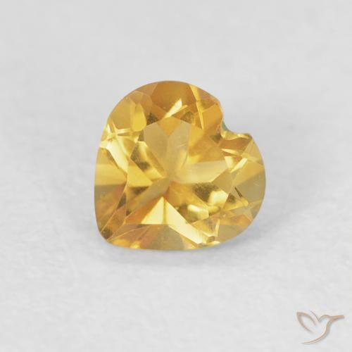 0.44ct Натуральный Яркое золото Цитрин, Сердце, VVS-VS