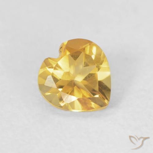 0.38ct Натуральный Яркое золото Цитрин, Сердце, VVS-VS