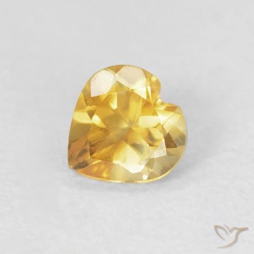 0.38ct Натуральный Средний золотой Цитрин, Сердце, VVS-VS