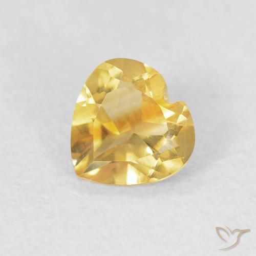 0.42ct Натуральный Золотисто-оранжевый Цитрин, Сердце, VVS-VS