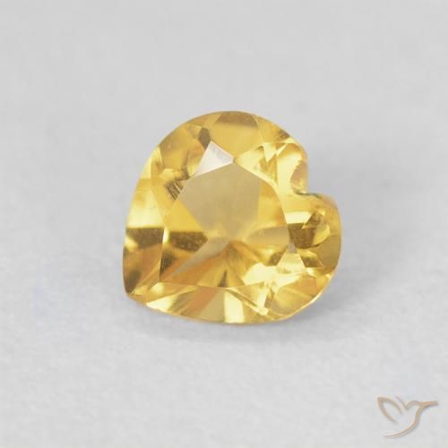 0.42ct Натуральный Золотисто-оранжевый Цитрин, Сердце, VVS-VS