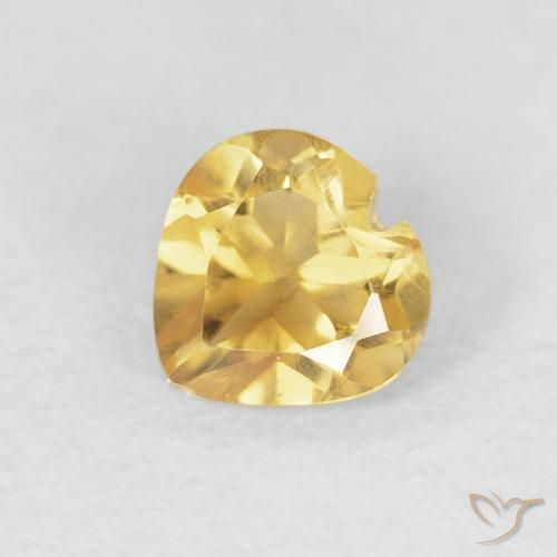 0.48ct Натуральный Золотой Цитрин, Сердце, VVS-VS
