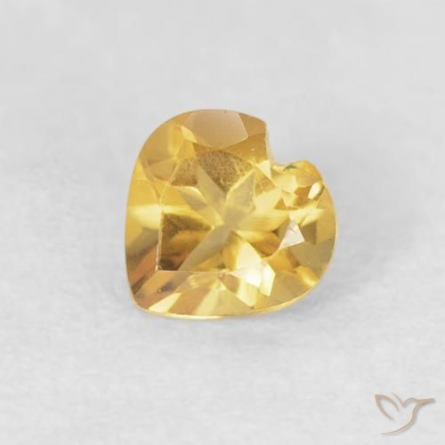 0.39ct Натуральный Средний золотой Цитрин, Сердце, VVS-VS