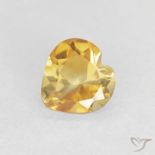 0.42ct Натуральный Яркое золото Цитрин, Сердце, VVS-VS