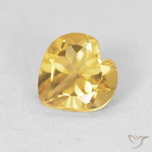 0.64ct Натуральный Средний золотой Цитрин, Сердце, VVS-VS