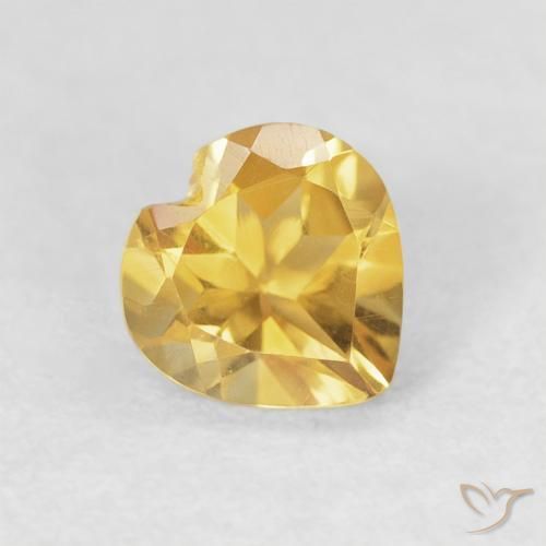 0.67ct Натуральный Золотой Цитрин, Сердце, VVS-VS