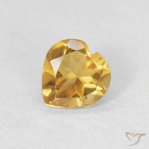 0.34ct Натуральный Золотой Цитрин, Сердце, VVS-VS