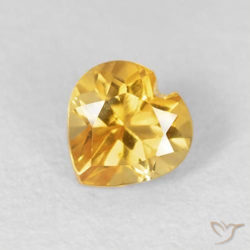 0.56ct Натуральный Золотой Цитрин, Сердце, Чистота VVS