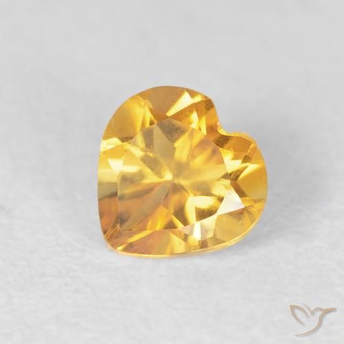 0.41ct Натуральный Темно-золотой Цитрин, Сердце, Чистота VVS