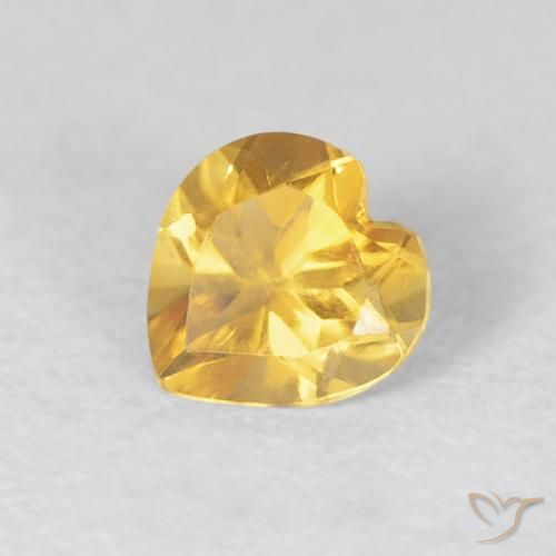 0.42ct Натуральный Средний золотой Цитрин, Сердце, Чистота VVS