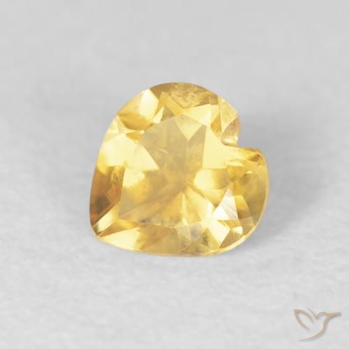 0.43ct Натуральный Светло-золотисто-желтый Цитрин, Сердце, Чистота VVS