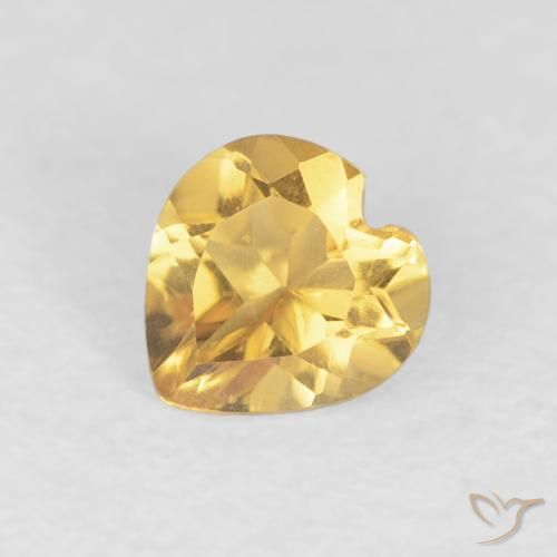 0.42ct Натуральный Светло-желтый Цитрин, Сердце, Чистота VVS