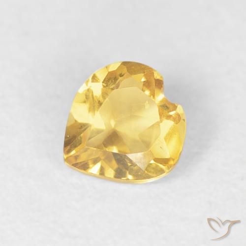 0.34ct Натуральный Светлое золото Цитрин, Сердце, Чистота VVS