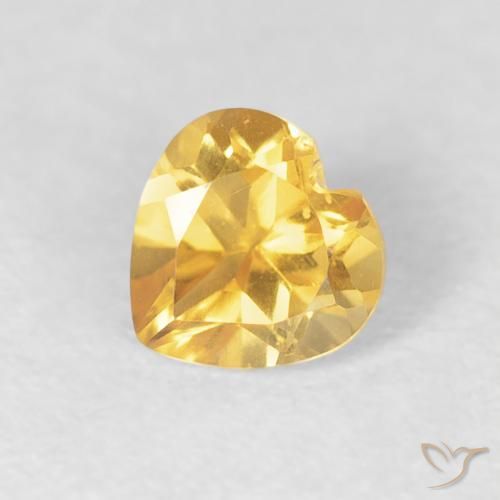 0.45ct Натуральный Светлое золото Цитрин, Сердце, Чистота VVS