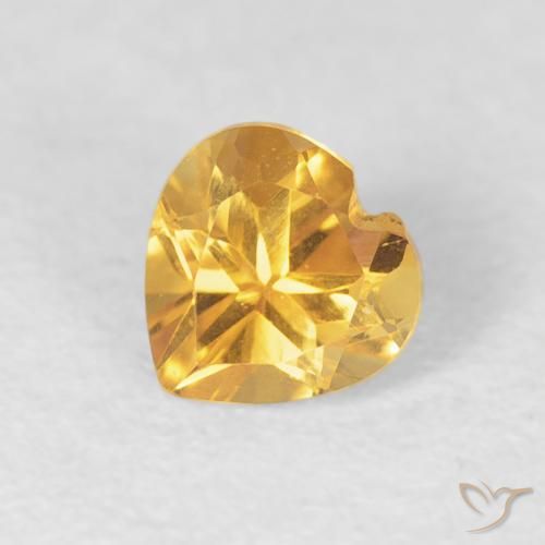 0.45ct Натуральный Золотой Цитрин, Сердце, Чистота VVS