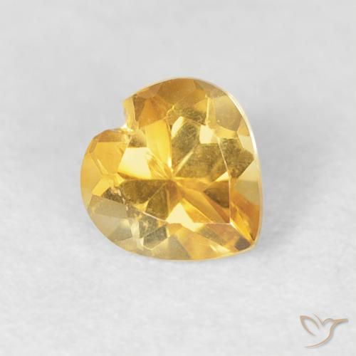 0.45ct Натуральный Золотой Цитрин, Сердце, Чистота VVS