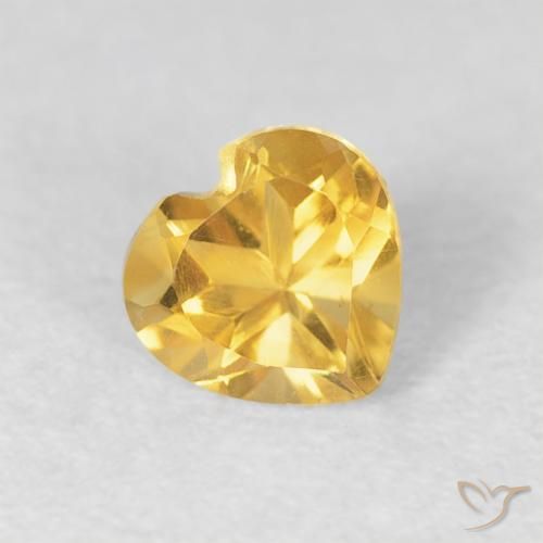 0.46ct Натуральный Средний золотой Цитрин, Сердце, Чистота VVS