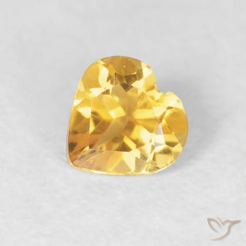 0.38ct Натуральный Золотисто-оранжевый Цитрин, Сердце, Чистота VVS