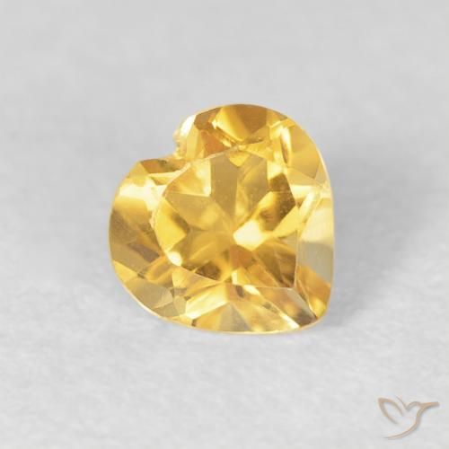 0.45ct Натуральный Золотисто-оранжевый Цитрин, Сердце, Чистота VVS